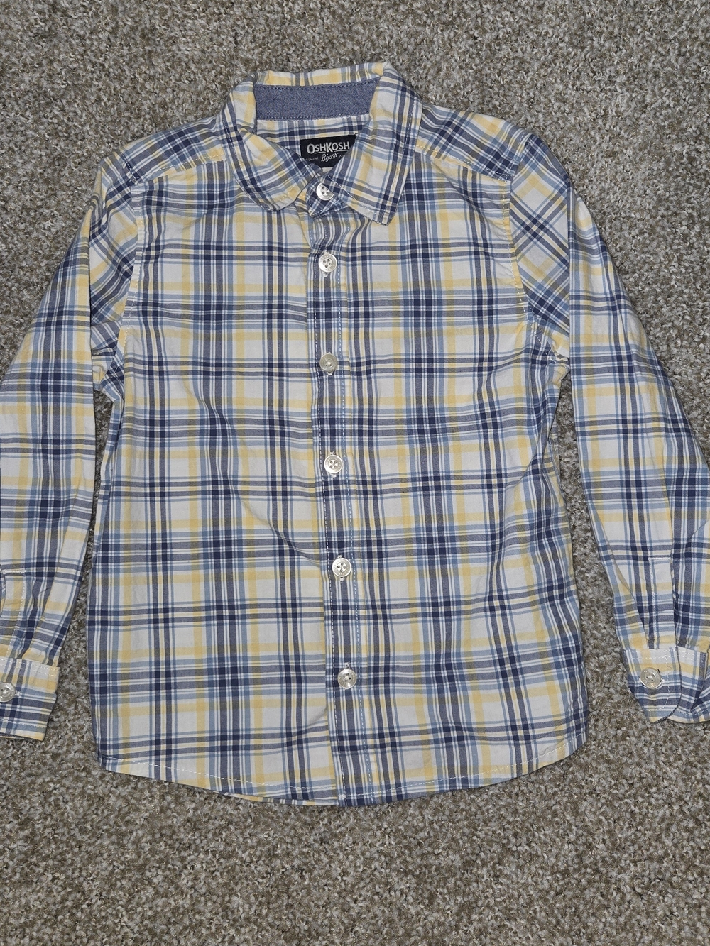OshKosh B'gosh Boys' Yellow & Blue Plaid Button-Up Shirt